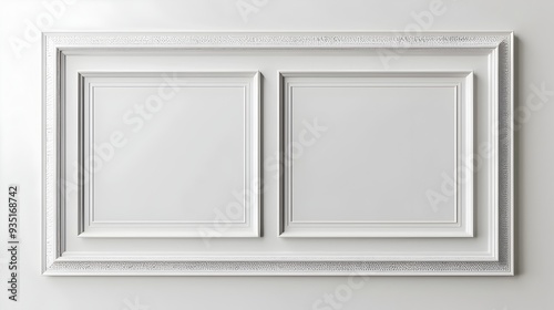 Elegant Minimalist Rectangular Frame Set on Clean White Background with Dotted Borders