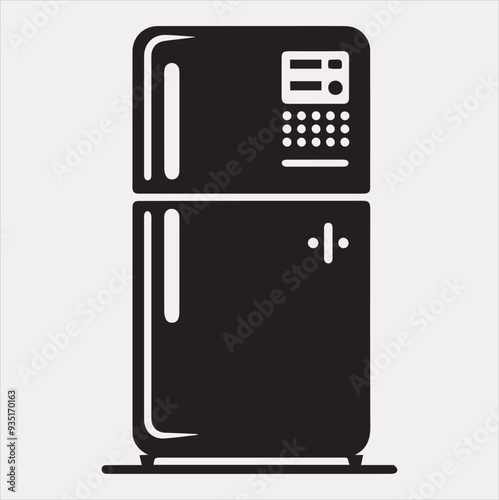 Frezz Refrigerator vector silhouette on a white background