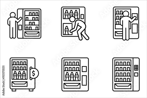 Vending machine icon set. vector illustration on white background