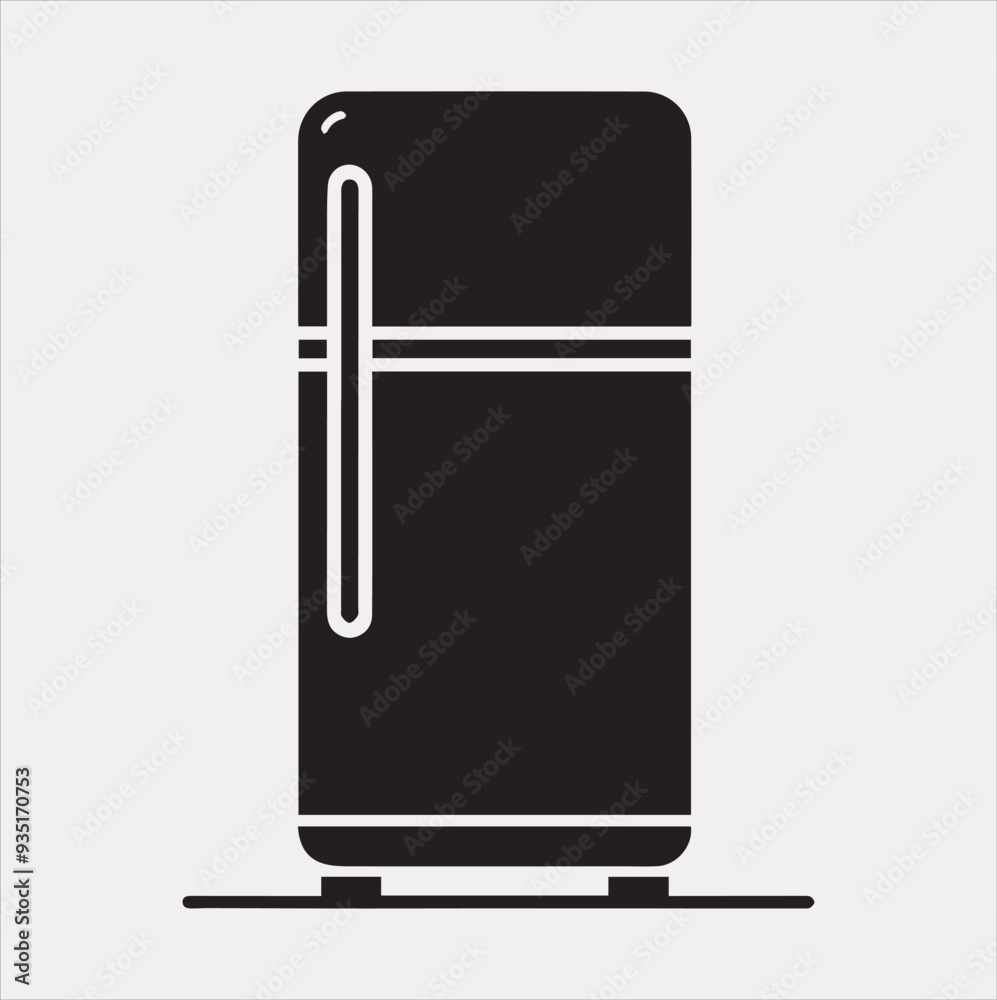 Frezz Refrigerator vector silhouette on a white background