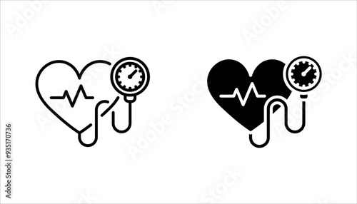 Blood pressure icon set vector illustration on white background