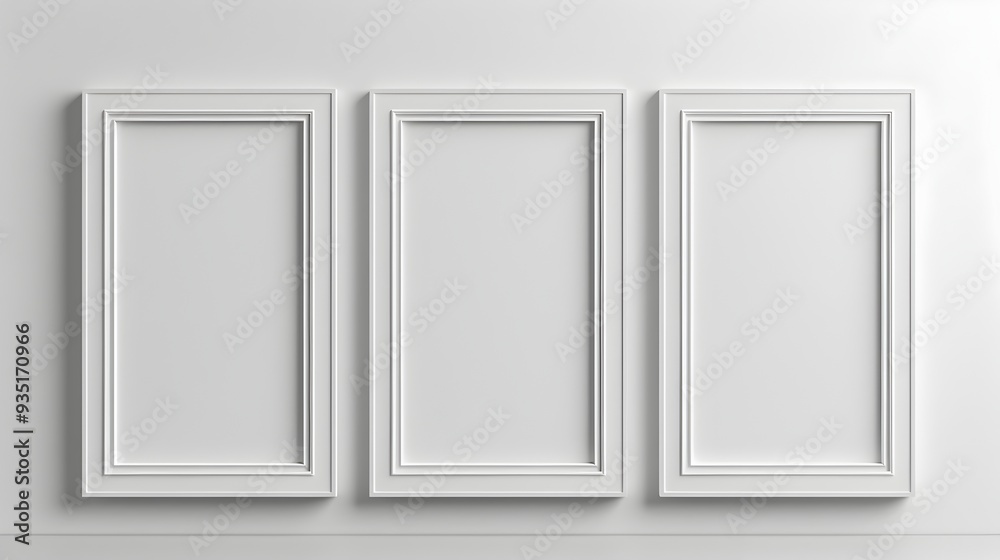 Classic Minimalist Dashed Line Frames Set on White Background Classic Minimalist Dashed Line Frames Set on White Background