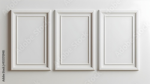 Elegant Minimalist Classic Frame Designs on Clean White Background with Copy Space for Branding  Advertising or Display