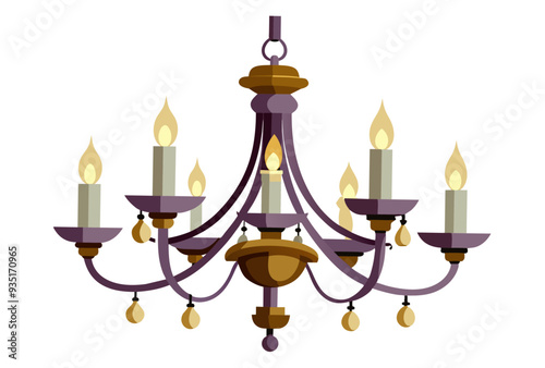 Chandelier light vector art illustration photo