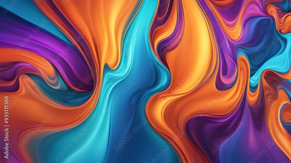 Fototapeta premium Abstract Fluid Art with Vibrant Colors