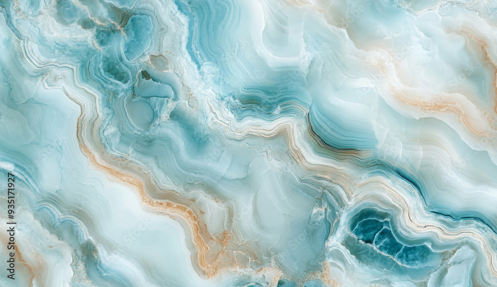 Abstract blue and gold marble background with wavy veins. Abstract blue and gold marble background with wavy veins.