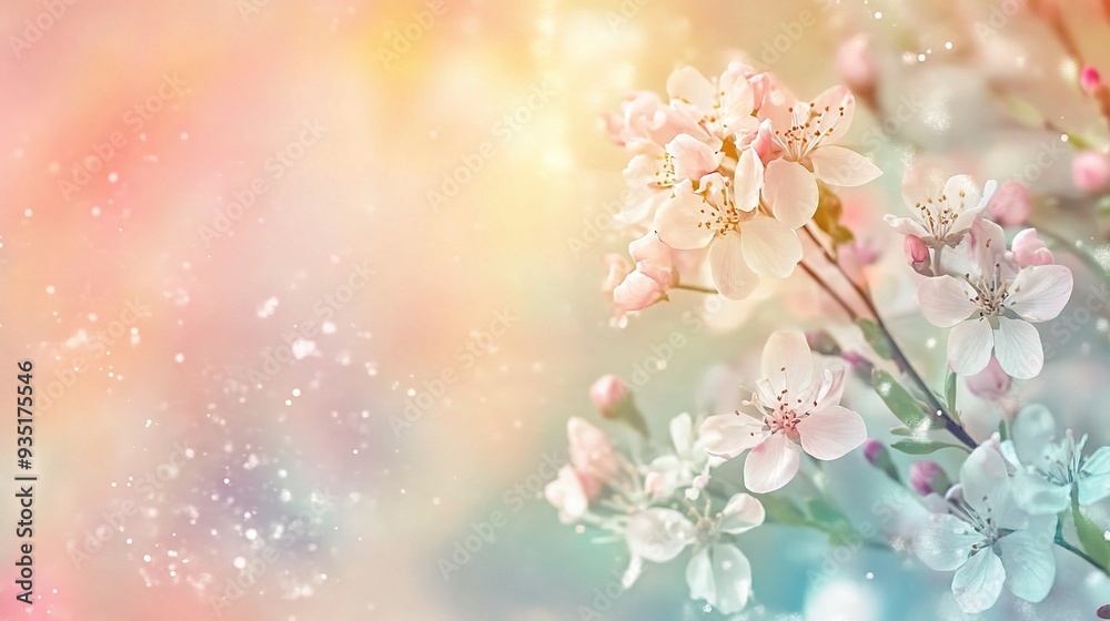 Spring's Pastel Dream: Cherry blossoms bloom in a soft-focus, ethereal wonderland, bathed in golden sunlight and delicate bokeh. Spring's Pastel Dream: Cherry blossoms bloom in a soft-focus, ethereal wonderland, bathed in golden sunlight and delicate bokeh.