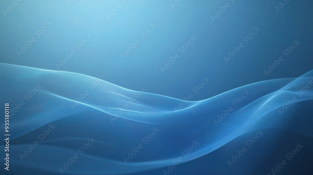 Abstract Blue Waves: A calming and ethereal abstract background image featuring a gentle wave of soft blue light against a deep blue backdrop. Perfect for minimalist designs, websites, and presentatio Abstract Blue Waves: A calming and ethereal abstract background image featuring a gentle wave of soft blue light against a deep blue backdrop. Perfect for minimalist designs, websites, and presentatio