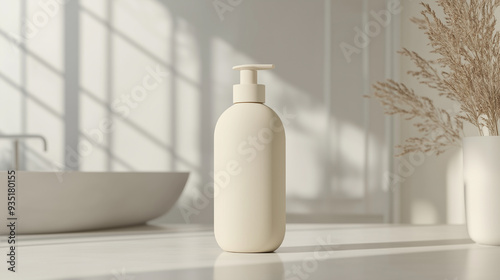 shampoo bottle mockup.shower gel.bath container.white bathtub bottle example