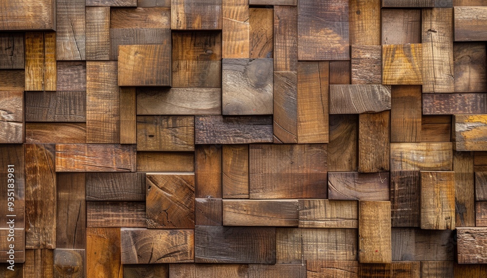 Wood Background with Brown Wooden Cubes