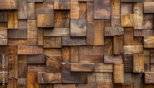 Wood Background with Brown Wooden Cubes