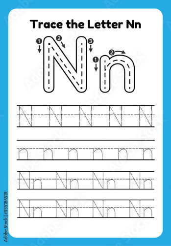 English alphabet tracing practice worksheets, educational letters a-b dot tracing pattern For children in kindergarten