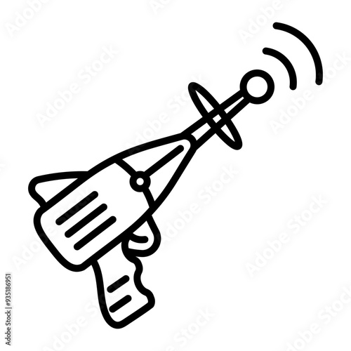 An outline style icon of laser gun 