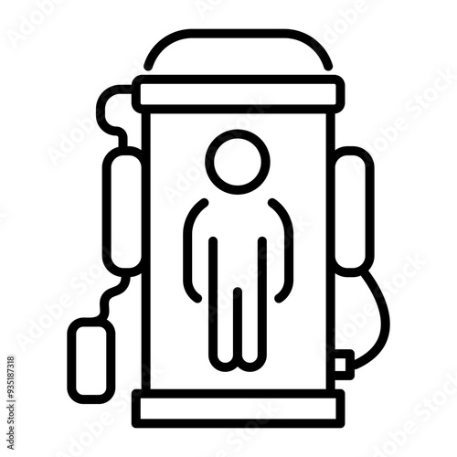 A line style icon of stasis pod 