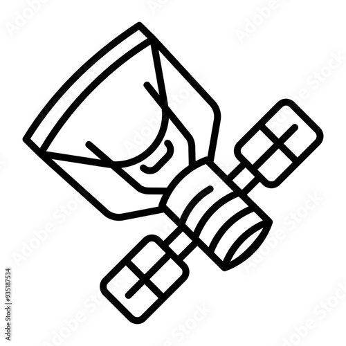 A linear style icon of space satellite 