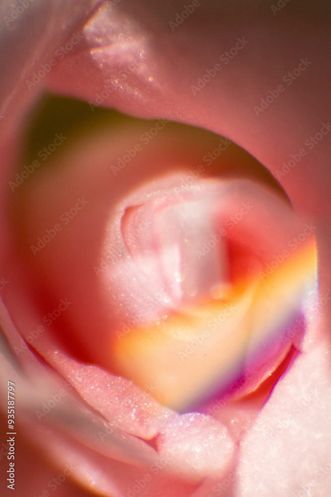 Fototapeta premium rainbow in pink roses