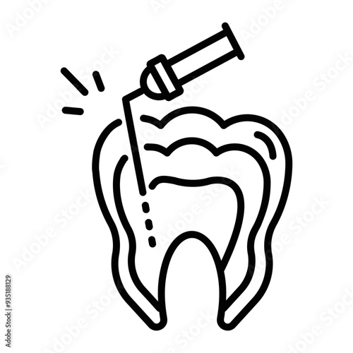 Root canal icon in outline style 