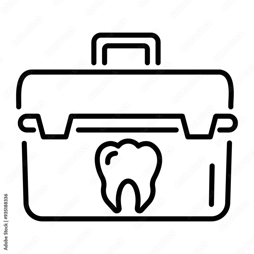 A line style icon of dentist kit A line style icon of dentist kit