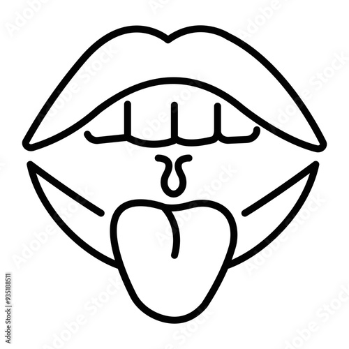 Oral cavity icon in line style 