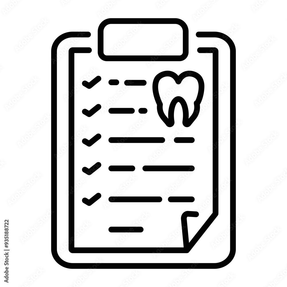 Dentist prescription icon in linear style Dentist prescription icon in linear style