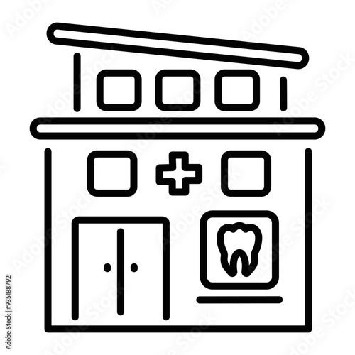 A line style icon of dentist clinic 