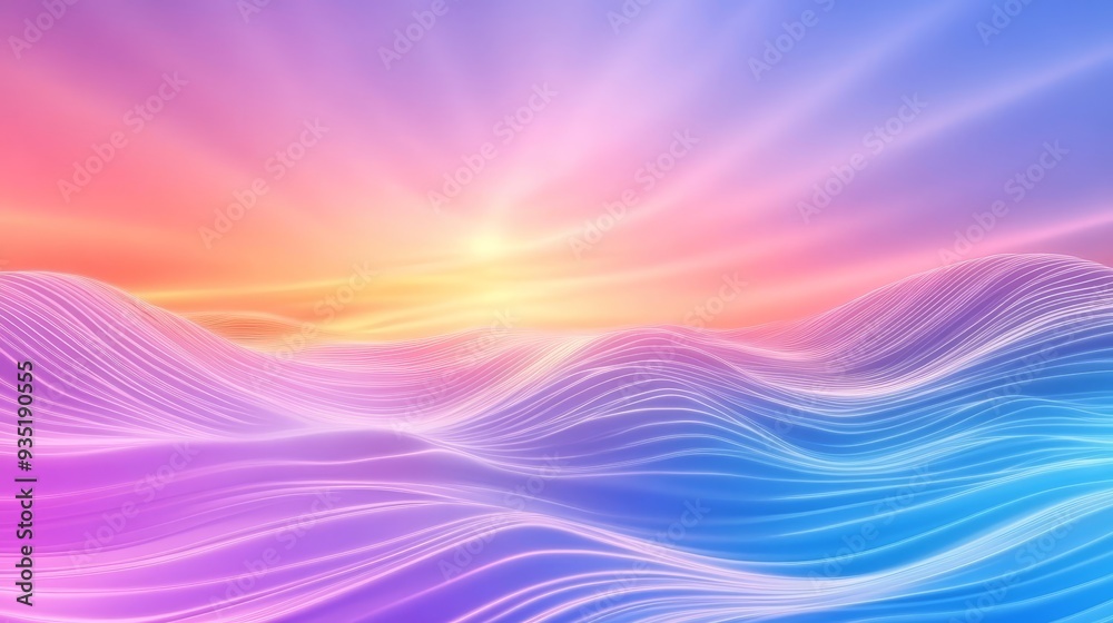 Abstract Purple Blue Gradient Background with Wavy Lines Abstract Purple Blue Gradient Background with Wavy Lines