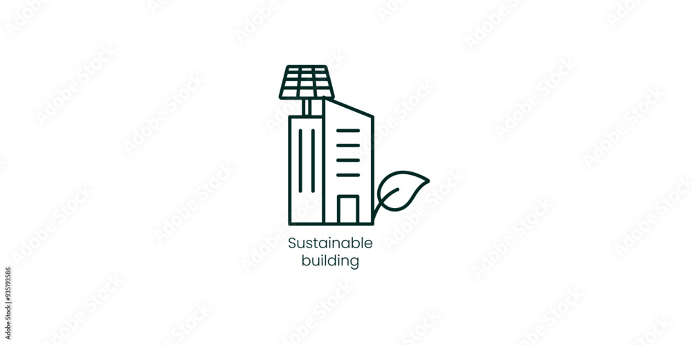 Obraz premium Sustainable Building Vector Icon for Eco-Conscious Architecture