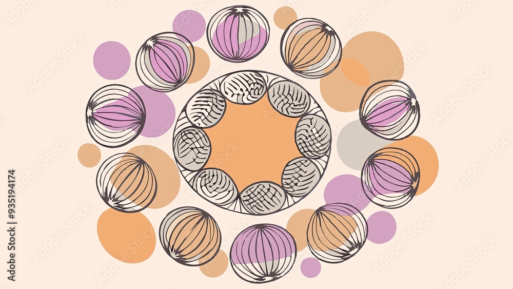 Abstract Geometric Pattern with Circles and Lines Abstract Geometric Pattern with Circles and Lines