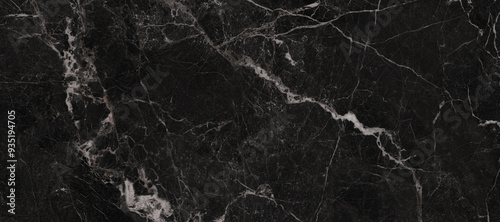 black Granite Marble Background, Royal Black and white vain marble stone, natural pattern texture background and use for interiors tile, luxury design with high resolution, Modern floor decoration. photo