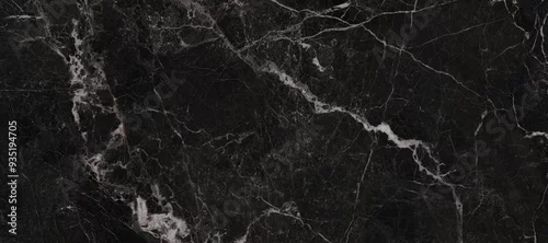 Obraz  z motywem black Granite Marble Background, Royal Black and white vain marble stone, natural pattern texture background and use for interiors tile, luxury design with high resolution, Modern floor decoration.