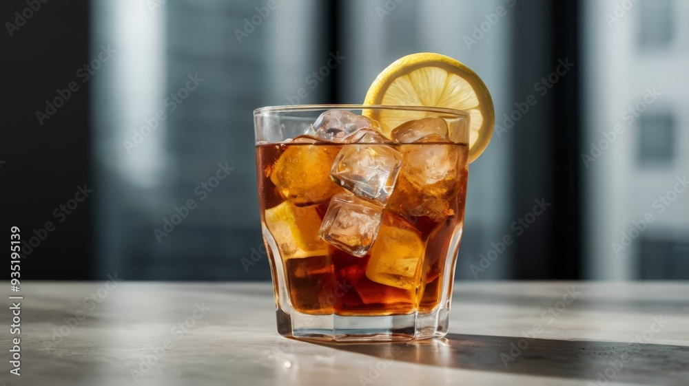 Glass of iced tea with lemon isolated on a white background, generative ai. A glass of tea. Summer Scene, Iced Tea with Lemon and mint on a garden table in bright sunshine.. Iced Tea Glass of iced tea with lemon isolated on a white background, generative ai. A glass of tea. Summer Scene, Iced Tea with Lemon and mint on a garden table in bright sunshine.. Iced Tea