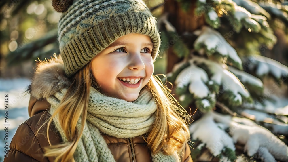 Happy Girl in Winter Wonderland. Happy Girl in Winter Wonderland.