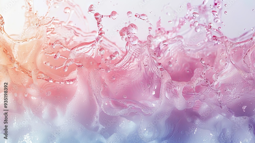 Muted, pastel water splash designs with ample space for text Muted, pastel water splash designs with ample space for text