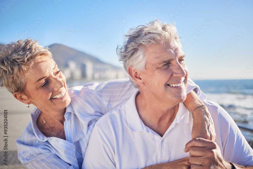 © peopleimages.com - Hug, happy and mature couple at beach, holiday and bonding in vacation for fresh air, smile or nature. Embrace, old man and woman for romance in Australia, travel and date in ocean, view and weekend © peopleimages.com - Hug, happy and mature couple at beach, holiday and bonding in vacation for fresh air, smile or nature. Embrace, old man and woman for romance in Australia, travel and date in ocean, view and weekend