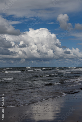 Stormy Baltic sea, Pape, Latvia.