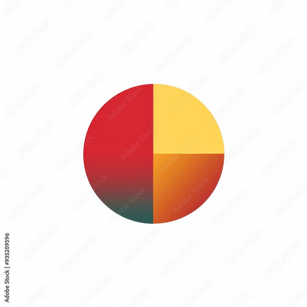 Vibrant Pie Chart Illustration for Business and Data Analysis | Colorful Red, Yellow, and Orange Segments Vibrant Pie Chart Illustration for Business and Data Analysis | Colorful Red, Yellow, and Orange Segments