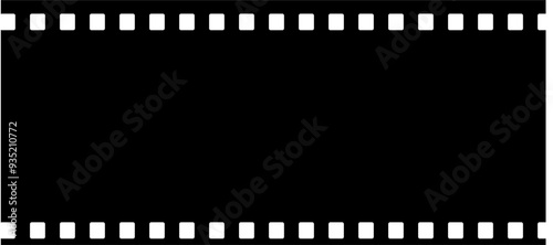 Real film macro photo of long 35mm filmstrip under dirty glass plate on white paper background. film material with dust. blank photo mock up. Vector