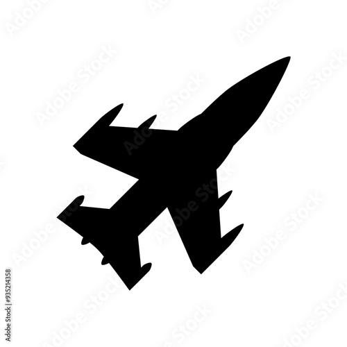 Airplane icon on black and white background. Airplane symbol. Vector illustration.