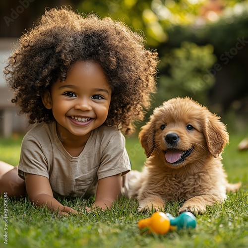 Cheerful African American toddler photo