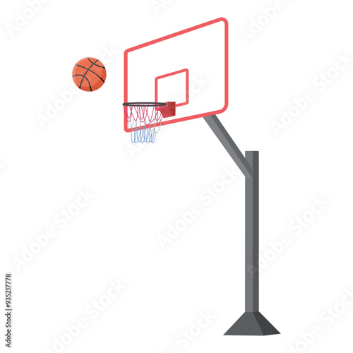 Basketball hoop cartoon vector illustration. Outdoor basketball stand, suitable for daily sports. Basketball goals are suitable for any season.