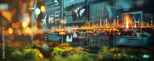 Wallpaper Mural An interactive display showing a country's energy policy with renewable energy sources highlighted, energy policy display, renewable education Torontodigital.ca