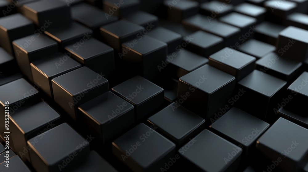 Abstract black cube pattern with a slight perspective shift. Abstract black cube pattern with a slight perspective shift.