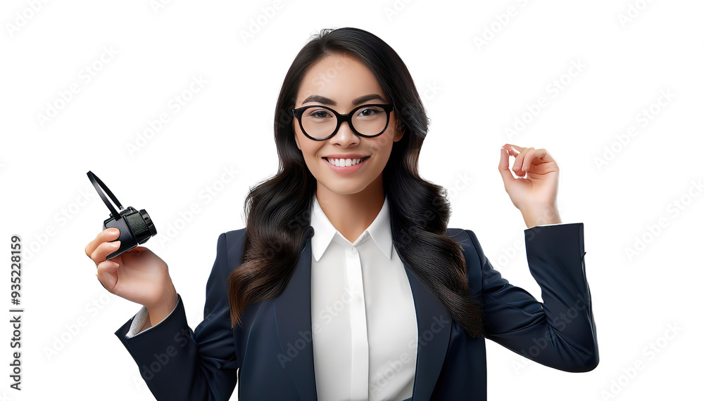 woman with a pen on transparent background woman with a pen on transparent background