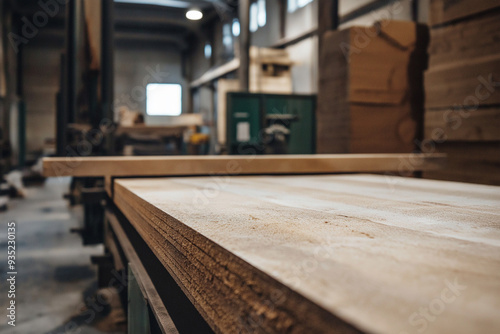 wooden sheet in an industrial wood factory for environmental friendly construction works