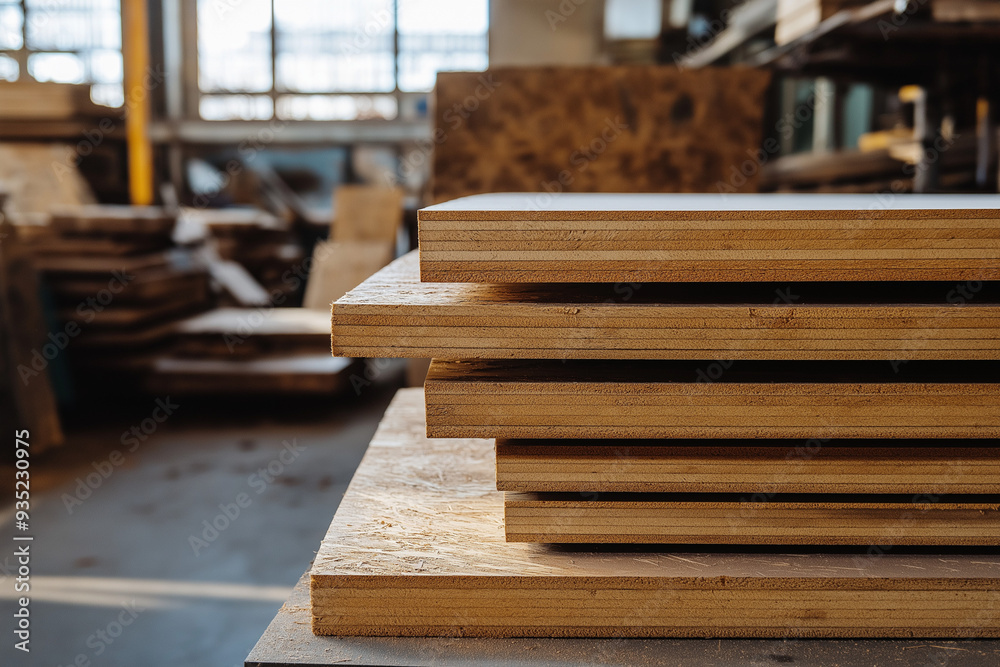 wooden sheet in an industrial wood factory for environmental friendly construction works wooden sheet in an industrial wood factory for environmental friendly construction works