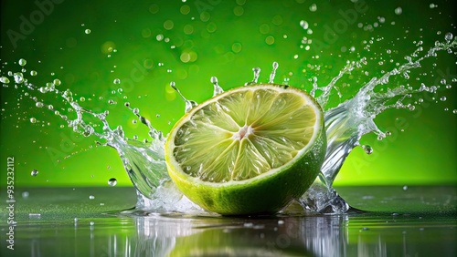 Fresh Lime Wedge Burst Juice Sprinkle Morning Delight photo