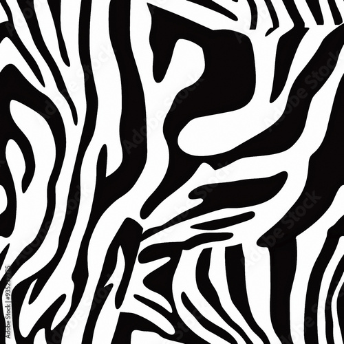 Animalier seamless texture zebra stripes style black and white, for fabrics, textiles and backgrounds
