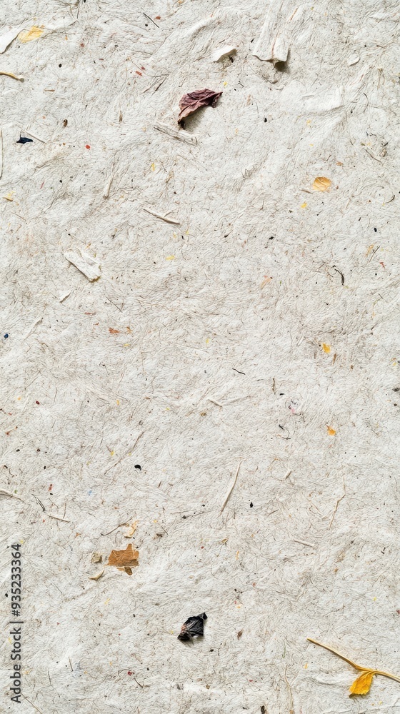 A close-up view of textured recycled paper featuring natural fibers, ideal for sustainable art or craft projects A close-up view of textured recycled paper featuring natural fibers, ideal for sustainable art or craft projects
