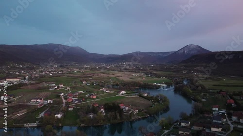 sunset over the river