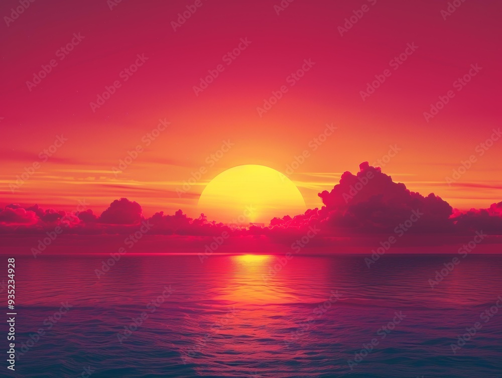 Fototapeta premium Sunset over the Ocean | Coastal Panorama